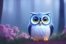 Adorable Owl Cartoon Illustration 