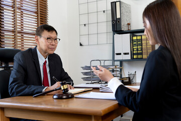 Wall Mural - Asians Chief Attorney listening and advising