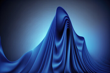 Poster - computer generated image with an abstract blue background, a wave, a veil, and a velvet texture. gen