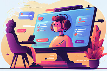 Online Support or Chatbot Concept Illustration