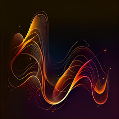 Wall Mural - vector abstract light lines wavy flowing dynamic in colors isolated for concept of generative ai