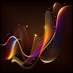 Wall Mural - vector abstract light lines wavy flowing dynamic in colors isolated for concept of generative ai