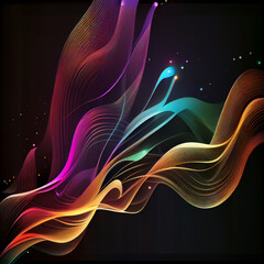 Wall Mural - vector abstract light lines wavy flowing dynamic in colors isolated for concept of generative ai