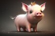 cute baby pig - generative ai