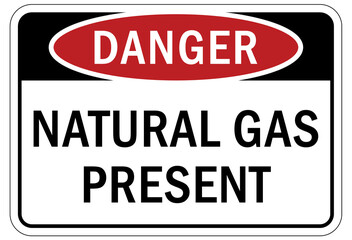 Wall Mural - Methane warning chemical sign and labels natural gas present