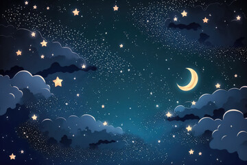 Wall Mural - background of night sky with many stars. generative ai