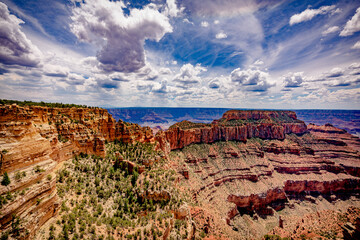 Wall Mural - Clouds over the Grand Canyon north rim in Arizona