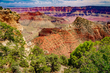 Wall Mural - Trees, valleys and peaks at the Grand Canyon north rim in Arizona