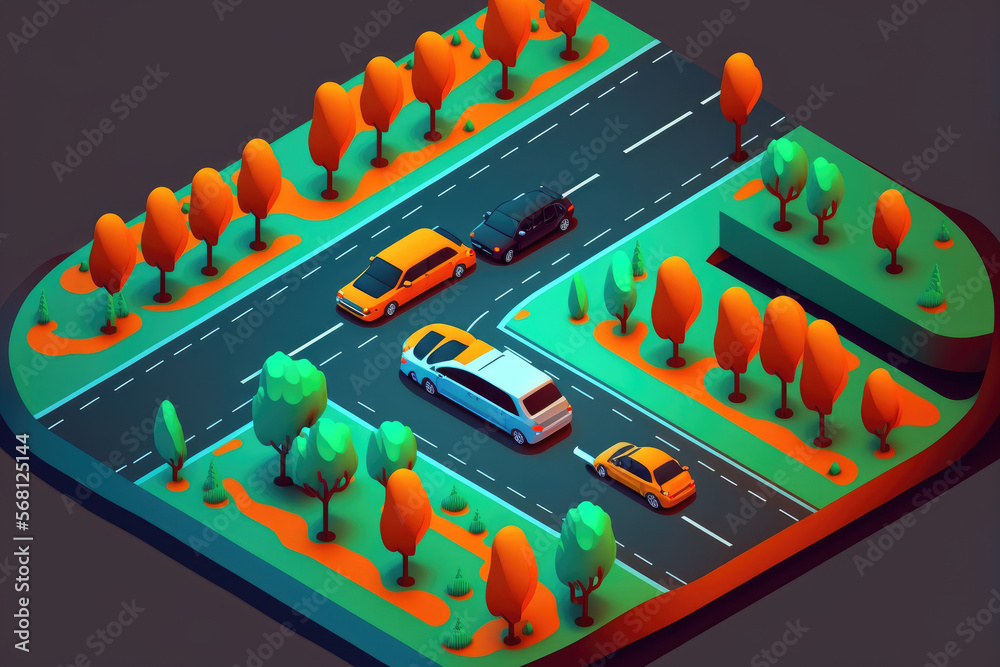 Illustration Stock clever automotive iot Artificial intelligence and ...