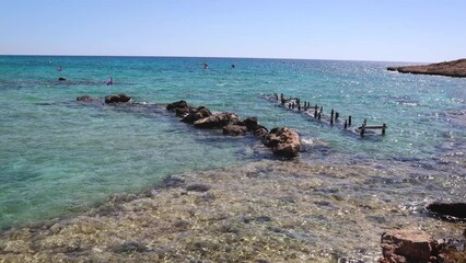 Sticker - Area of Musan Museum of Underwater Sculpture on Pernera beach, Ayia Napa, Cyprus