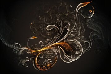 Sticker - Smoke in the abstract, isolated on a black background. Generative AI