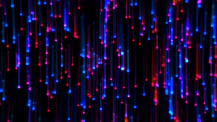 Wall Mural - glowing line battle red and blue 4k loop features red and blue glowing shapes with lines trailing fl