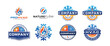 Set of hvac logo design vector premium quality, hvac logo emblem vintage, the best heating and cooling logo template design collection fit for home service