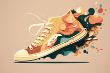 Shoe Art, Abstract Sneaker Art, Colorful Shoe Design, Shoe Print, Sneakerhead Art, Sneakerhead Poster