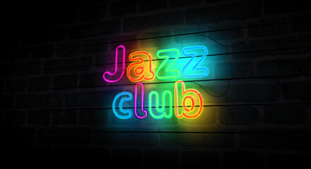 Poster - Jazz Club nightlife neon light 3d illustration