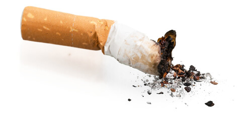 Extinguished used cigarette, Stop smoking concept