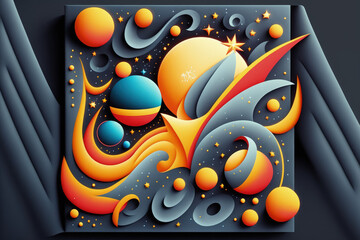 Wall Mural - deep space and stars abstract design. generative ai