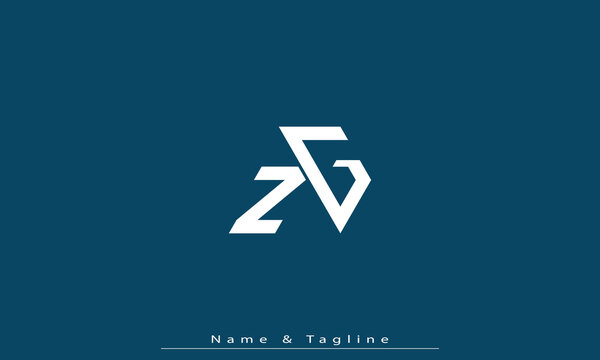 Alphabet letters Initials Monogram logo ZG , GZ