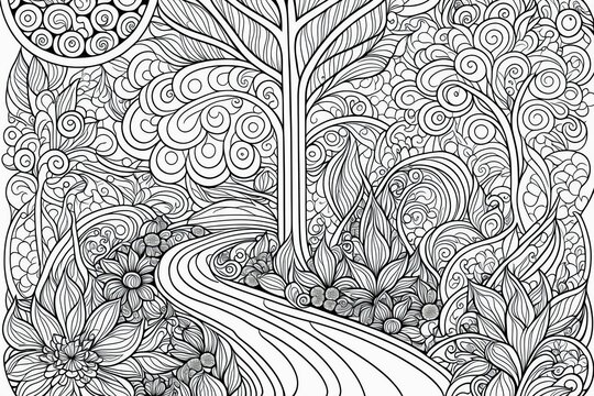 Wall Mural -  - nature coloring page