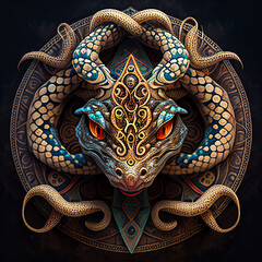 Wall Mural - spiritual shamanic snake