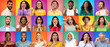 © Prostock-studio - People Of Different Ethnicity Expressing Emotion Of Excitement Over Colorful Backgrounds