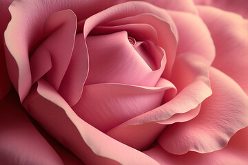 Pink rose petals up close. Generative AI