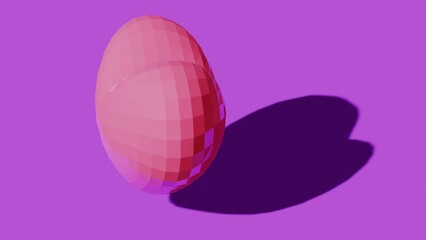Poster - Red low poly heart. Abstract animation
