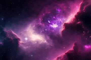 a purple and pink space backdrop. generative ai