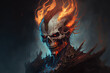 © The 2R Artificiality - Hellfire demon skeleton character from a horror image painted in a digital style. Generative AI