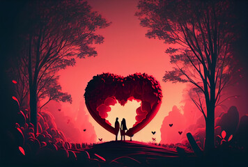 Wall Mural - Valentine's day romantic couple