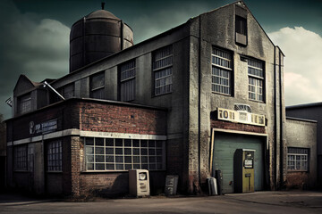 old industrial building large windows