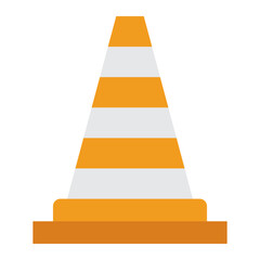 Poster - traffic cone flat icon