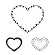Heart symbol frame collections - Set of cute love icon border vector illustration