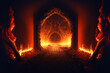 © The 2R Artificiality - The entrance to hell is also known as the underworld. the entrance to the realm of Lucifer the devil. Hellfire has set everything on fire. Generative AI