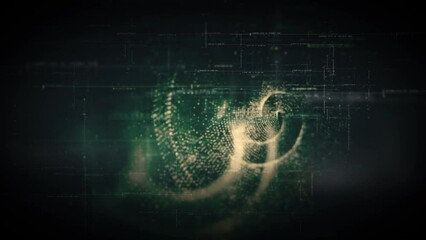 Leinwandbilder - Futuristic abstract de-focus data matrix, meta, metaverse, telemetry and encrypt numbers display with particles simulation in cyber space environment for head up display background