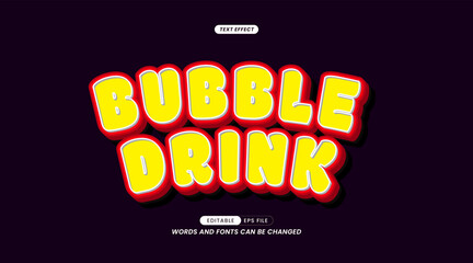 Wall Mural - Editable Text Effect - Bubble Drink Slogan with Background