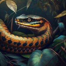 Snake In Nature Photoshoot - Ai Generative