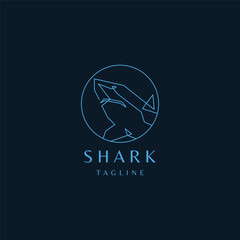 Wall Mural - Shark geometric logo design template