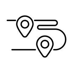 Poster - simple map pins. destination via icon. vector.