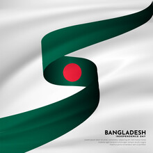 Realistic Bangladesh Flag Design Background Vector. Bangladesh Independence Day Design
