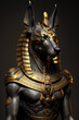 Beautiful Egyptian god Anubis. Generative AI.