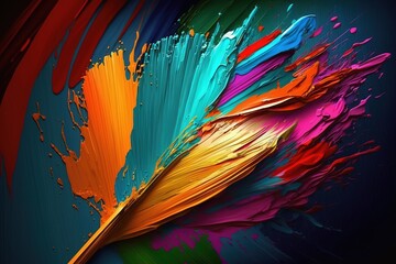 Abstract paint brush strokes. AI