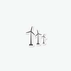 Poster - Logotype Wind turbine icon sticker isolated on gray background