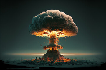 Wall Mural - Atomic Bomb: A visual representation of the devastating power of the atomic bomb and the impact it has on humanity and the world. AI Generated.