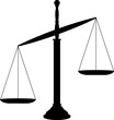 Scales of justice on isolated white background. Vector illustration. 