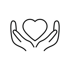 heart in hand - vector icon