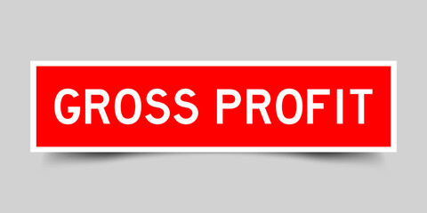 Poster - Sticker label with word gross profit in red color on gray background