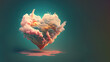 Cloudy Heart  Art Illustration Banner- Generative AI