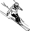 vector illustration skier skiing on the mountain
