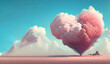A Heart in the Heavens: A Valentine's Day Cloud Art Illustration Banner - Generative Ai